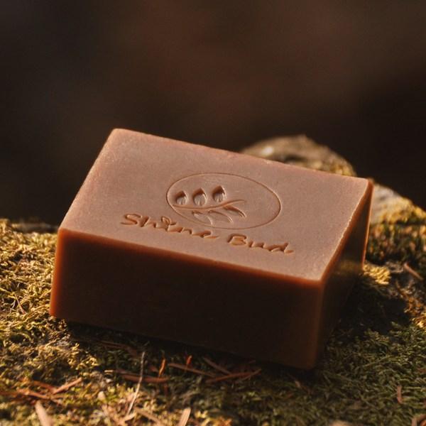 Shinebird Pine Campfire Natural Handmade Aged Pine Tar Soap, 3 Pieces, 100g
