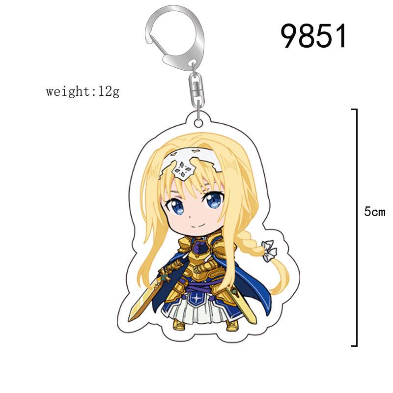 Sword Art Online Acrylic Keychain: Asuna, Sinon, Kirito Anime Charm