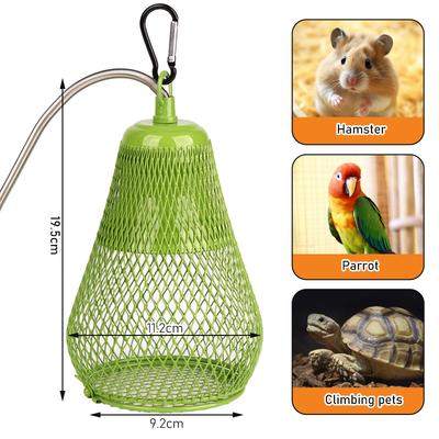 110V-220V Reptile Heat Lamp Shade Green Ceramic Heat Mesh Cover Heater Guard For Chicken Lizards Turtle Brooder Snake