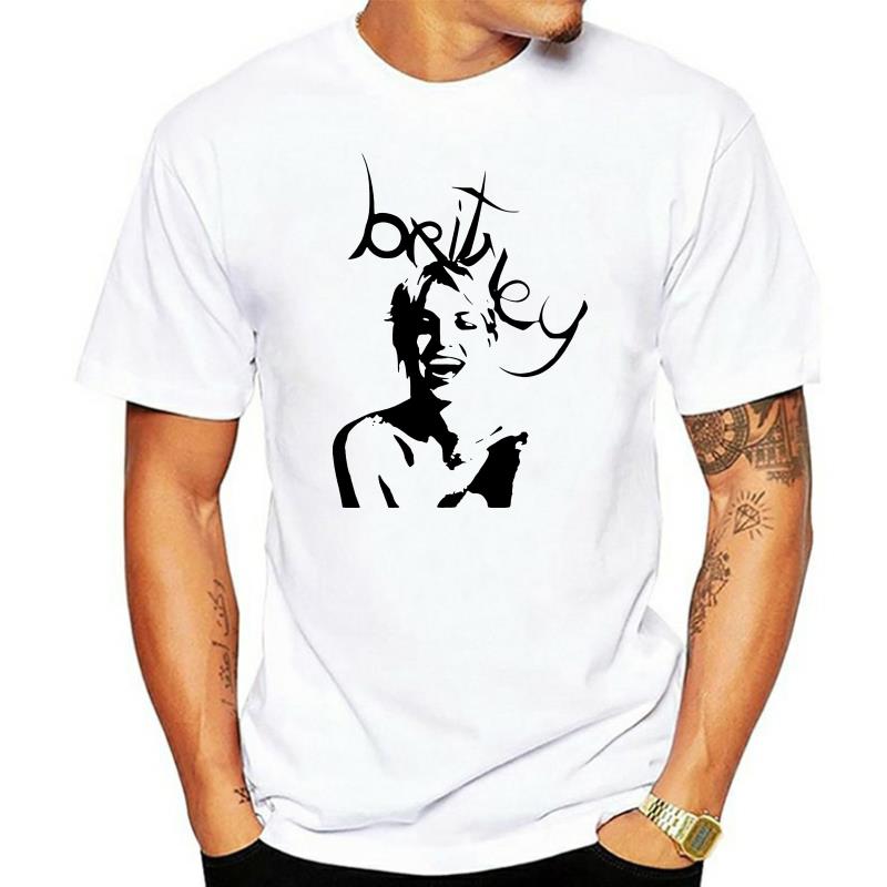 T Shirt For Unisex Beach Top Tees Britney Retro Grey White Tshirt Unisex Unisex Unisex Fitted Gift Printing Tee Shirt
