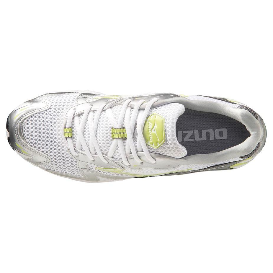 Mizuno Wave Rider 10 Hvit Sunny Lime Unisex Sneakers Sølv D1GA210411