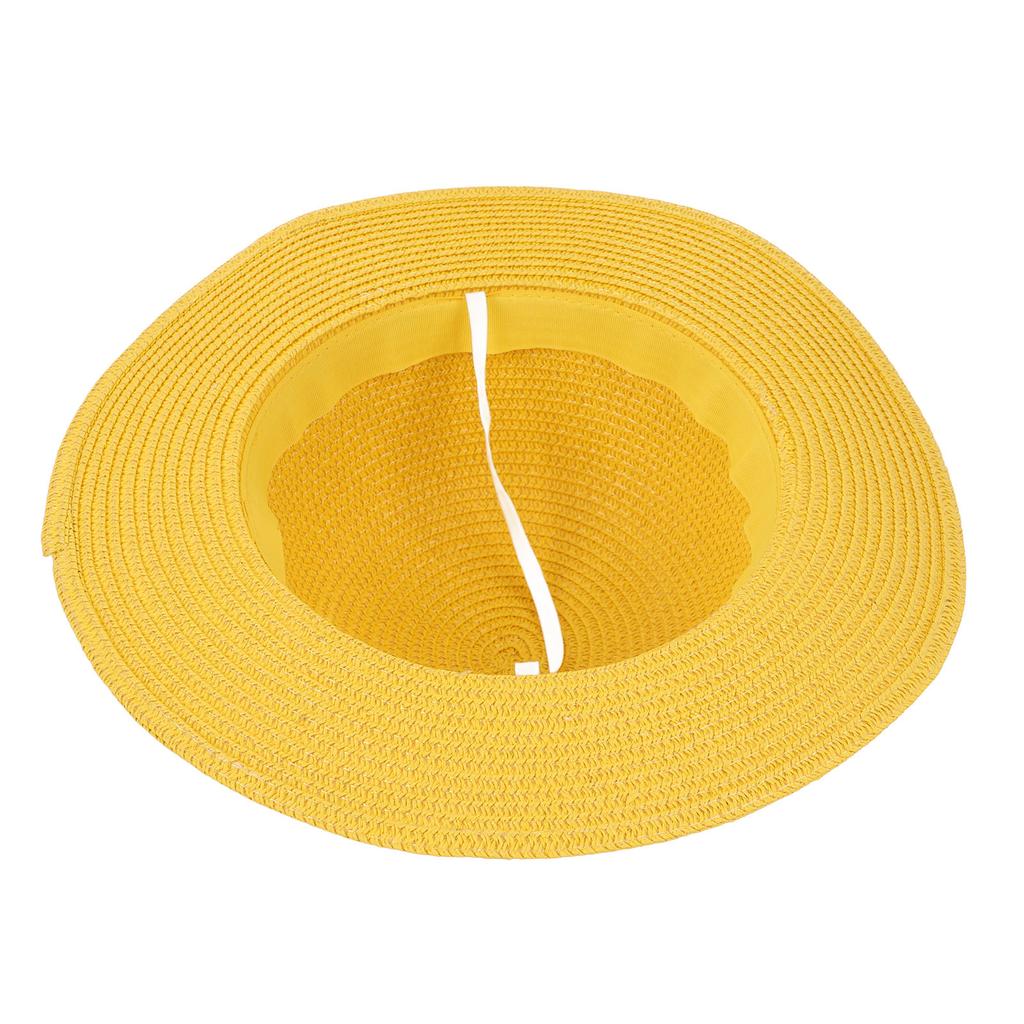 Straw Hat Wide Brim Sun Blocking Lightweight Woven Sun Hat for Fishing Beach Hiking Party Cosplay