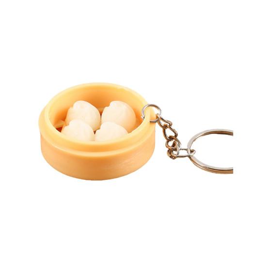 Keychain Pendant Food Steamer Design Lifelike Hanging Ornament Keys Backpack Car Decoration Daily Use Accessory