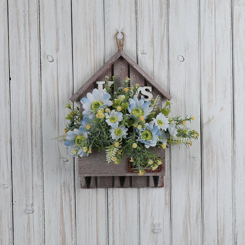 

Настенное украшение, Настенное подвесное, Деревянное, Кашпо, Средиземноморский стиль, Имитация сухоцветов, Деревянная коробка, Ваза для цветов, Крючок для ключей в прихожей Pack of 1