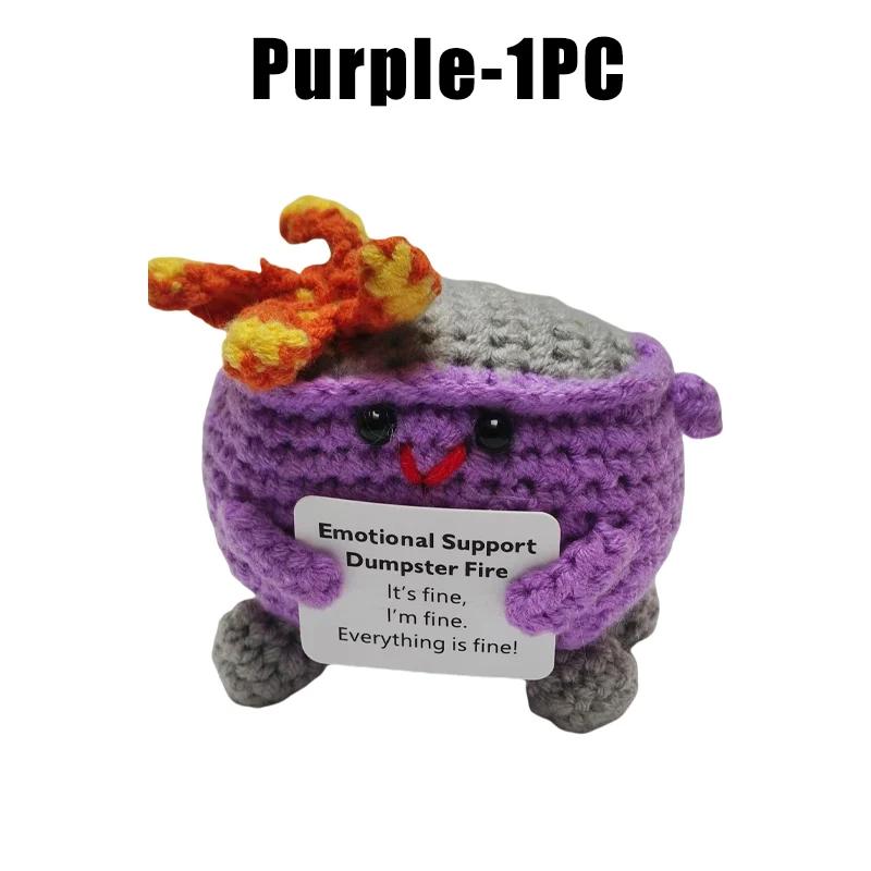 Crochet Dumpster Fire Emotional Support Dumpster Fire Support Coworker Positive Crochet Dumpster Fire Knitting Doll Toy Gifts