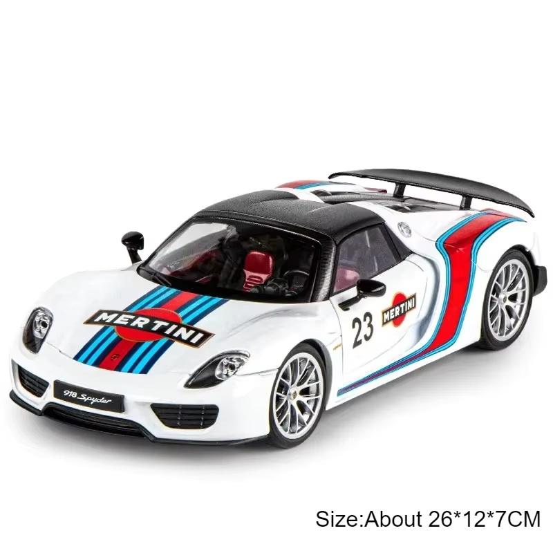 Groß 1:18 GTR Skyline S15 918 Martini Automodell Spielzeug Musik Licht Stoßdämpfung Legierung Druckgussmodelle Heimdekoration Geschenk