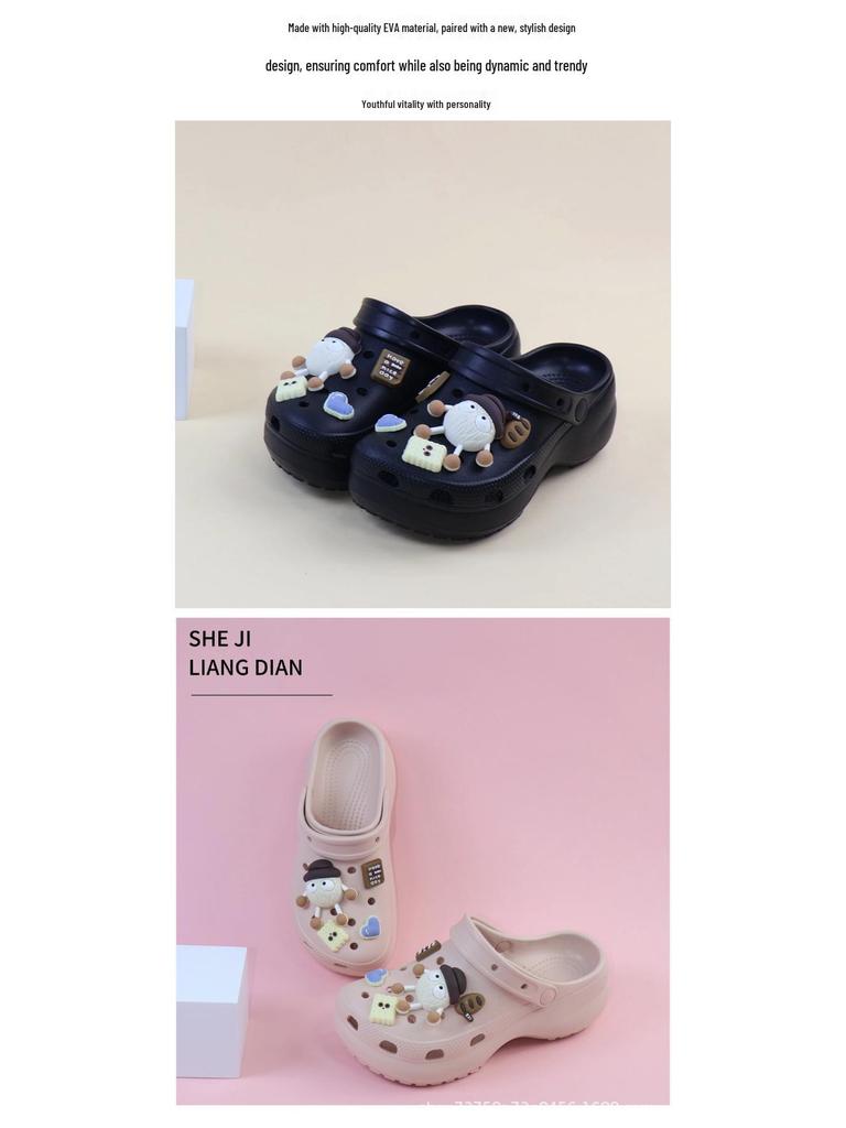 Summer Kids' Closed-Toe Perforated Slippers: Soft, Lightweight, Detachable Sole for Indoor & Outdoor Use