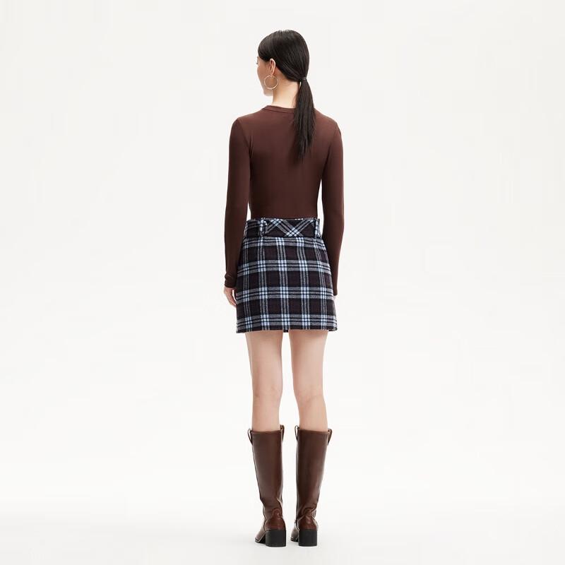Veromoda Women's Plaid A-Line Mini Skirt