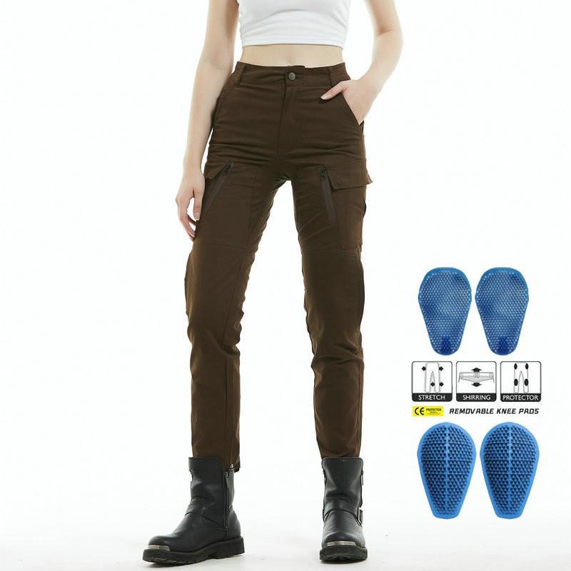 VOLERO Motorcycle Riding Pants Women's Knight Retro Overalls Slim Drop Resistance Silicone Protective Gear