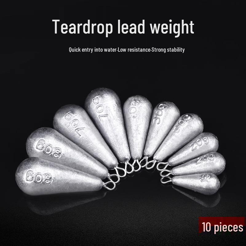 Aluminum Anti-Snagging Water-Drop Sinker for Long-Distance Off-Bottom Raft Fishing