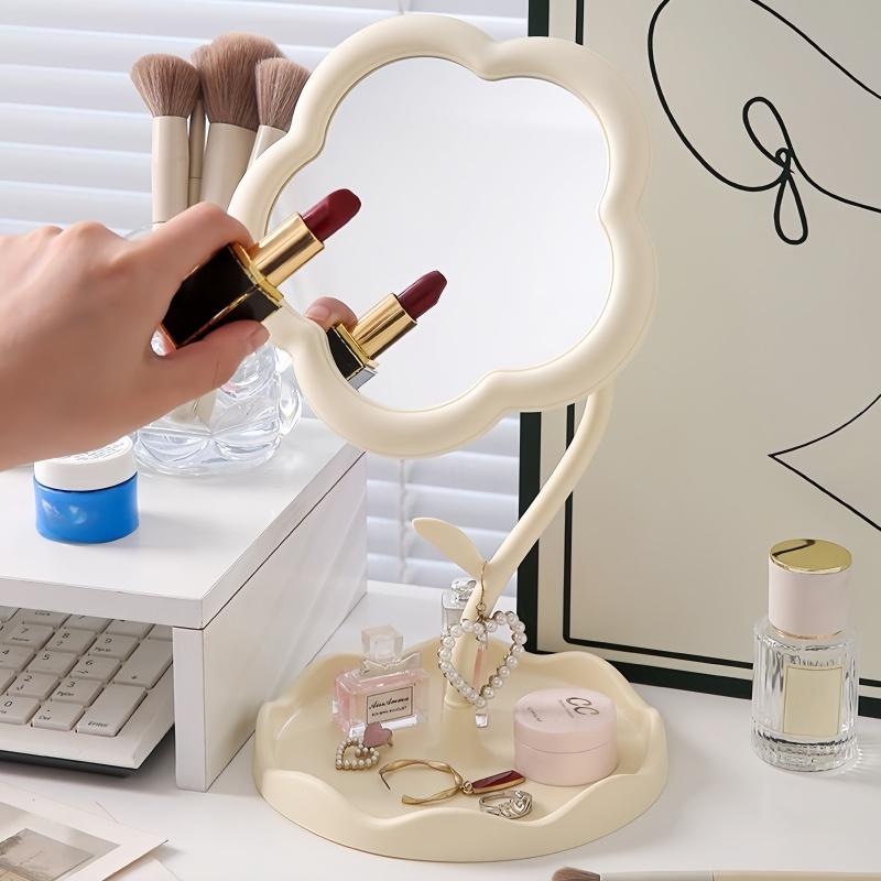 360 ° Rotating Sunflower Makeup Mirror with Bottom Stand,Storage for Bedrooms,Dormitories,and Dressers,High Definition Mirroring