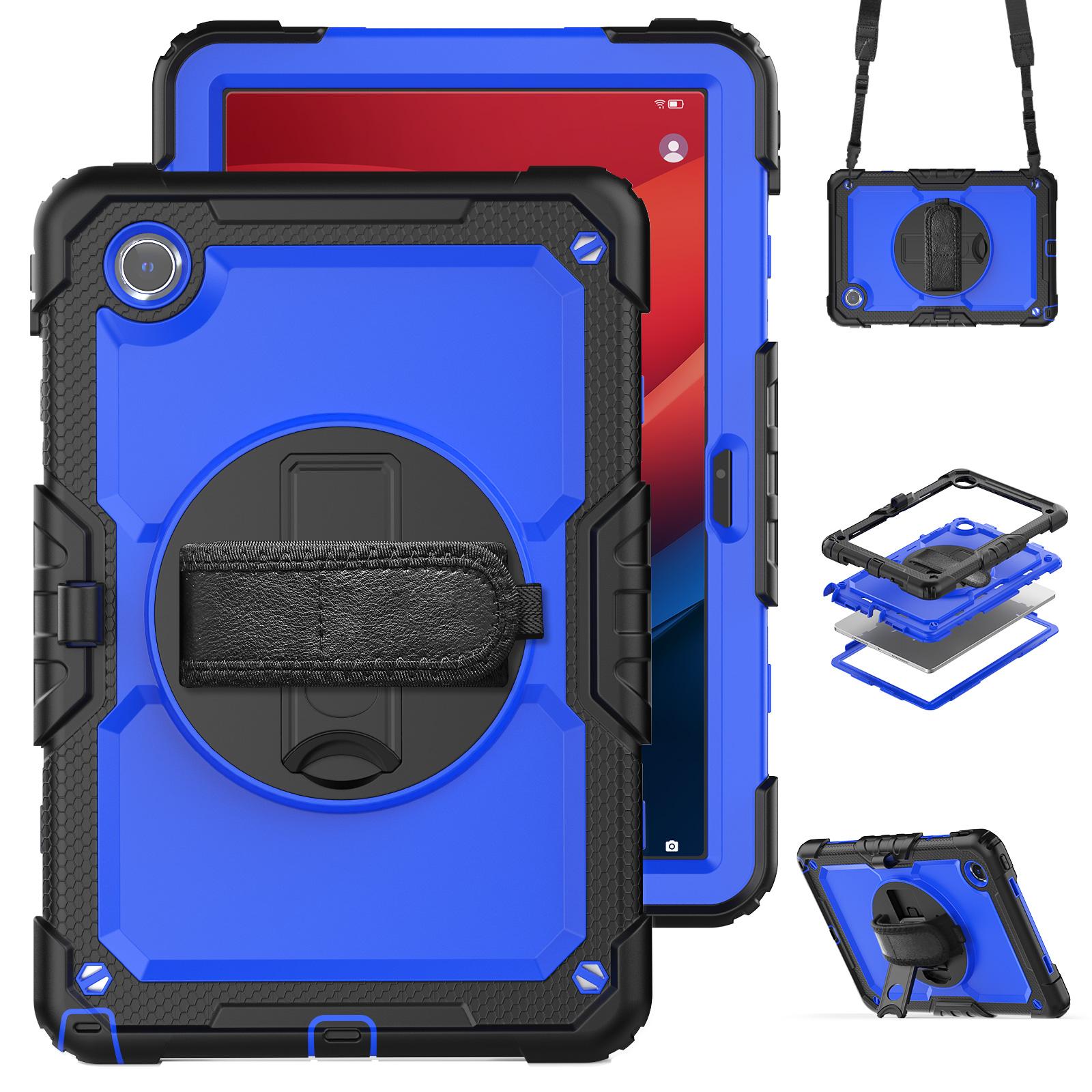 

Для Lenovo Tab M11 TB330FU/Xiaoxin Pad 11 2024 TB331FC Чехол-подставка ПК+Силиконовая накладка для планшета Dark Blue+Black