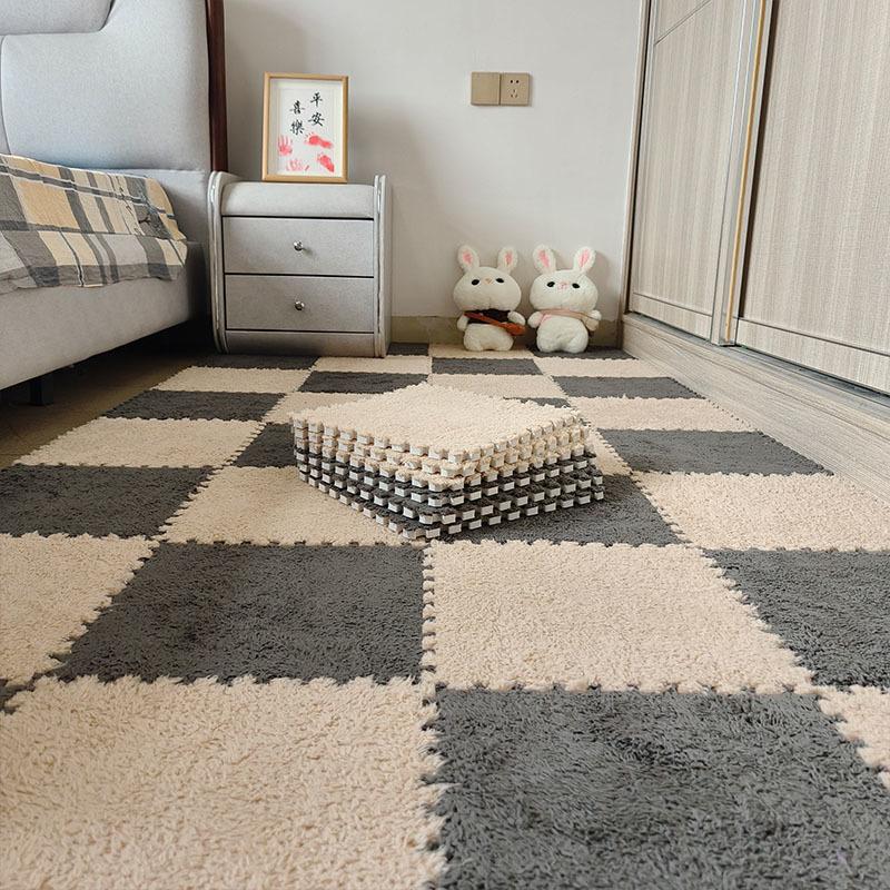 10/16Pcs Soft Plush Carpet Children Kids Rug Baby Game Play Mat Puzzle Carpet EVA Foam Interlocking Exercise Tiles Mat 30*30*1CM