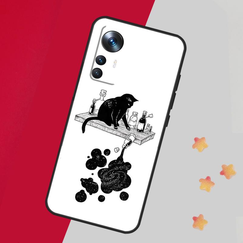 Black Cats Ink Cute Pet Witch Art Case For Xiaomi 15 14 13 Ultra 11T 12T 13T 14T Pro Cover For POCO X7 X6 X3 X5 F5 F6 F7 Pro