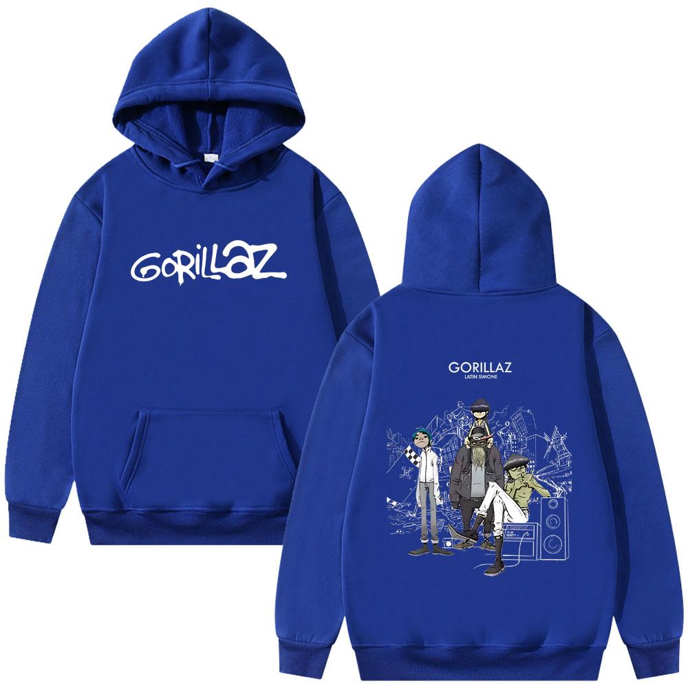 Alternative Rock Band Gorillaz Hoodie Men Women Hip Hop Fashion Oversized Pullover Hoodies Male Vintage Hooded