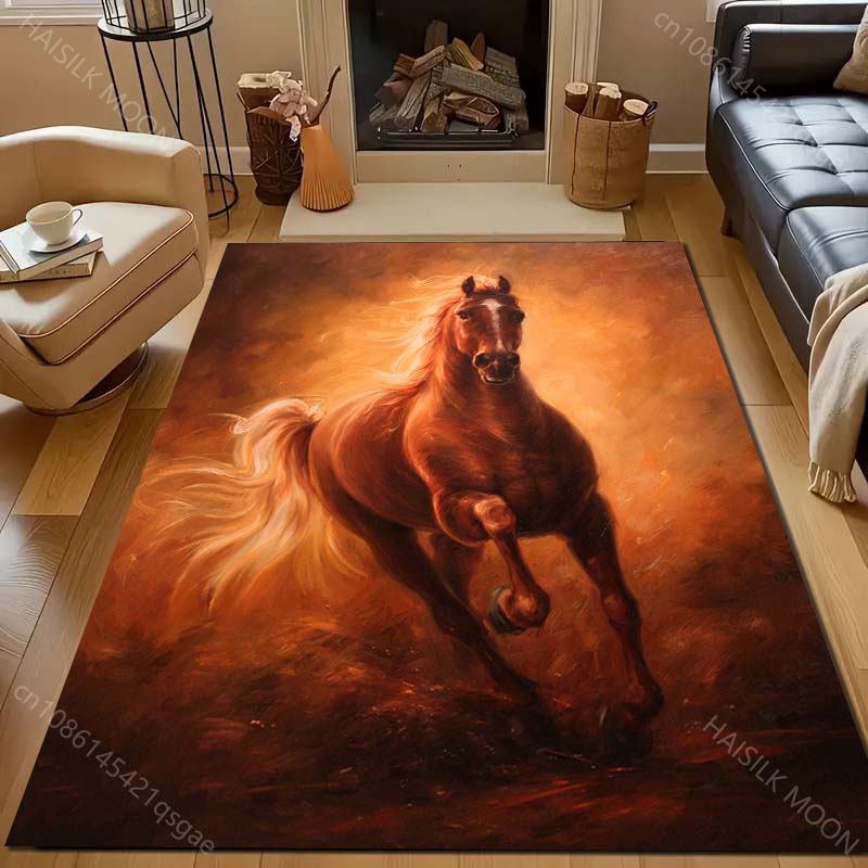17 Styles Running Horse Print Carpet for Living Room Bedroom Sofa Doormat Home Decor  Area Rug Non-slip Floor Mat for Gifts