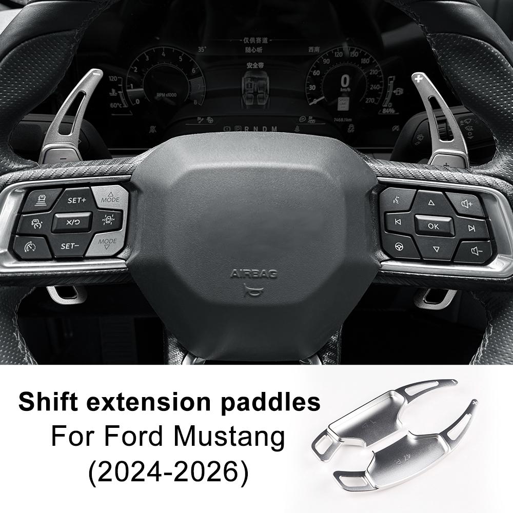 

For Ford Mustang GT Dark Horse EcoBoost 2025 2025 2026 Car Steering Wheel Shift Paddle Gear Paddles DSG Extension Aluminum Alloy срібний