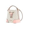 Michael Kors MK Mercer 18 Classic Monogram Drawstring Closure Coated Canvas And Cotton Bucket Bag Women Bags White Pink 35F2GM9M1B-640