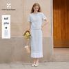 Chic Linen Blend Two-Piece Skirt Set