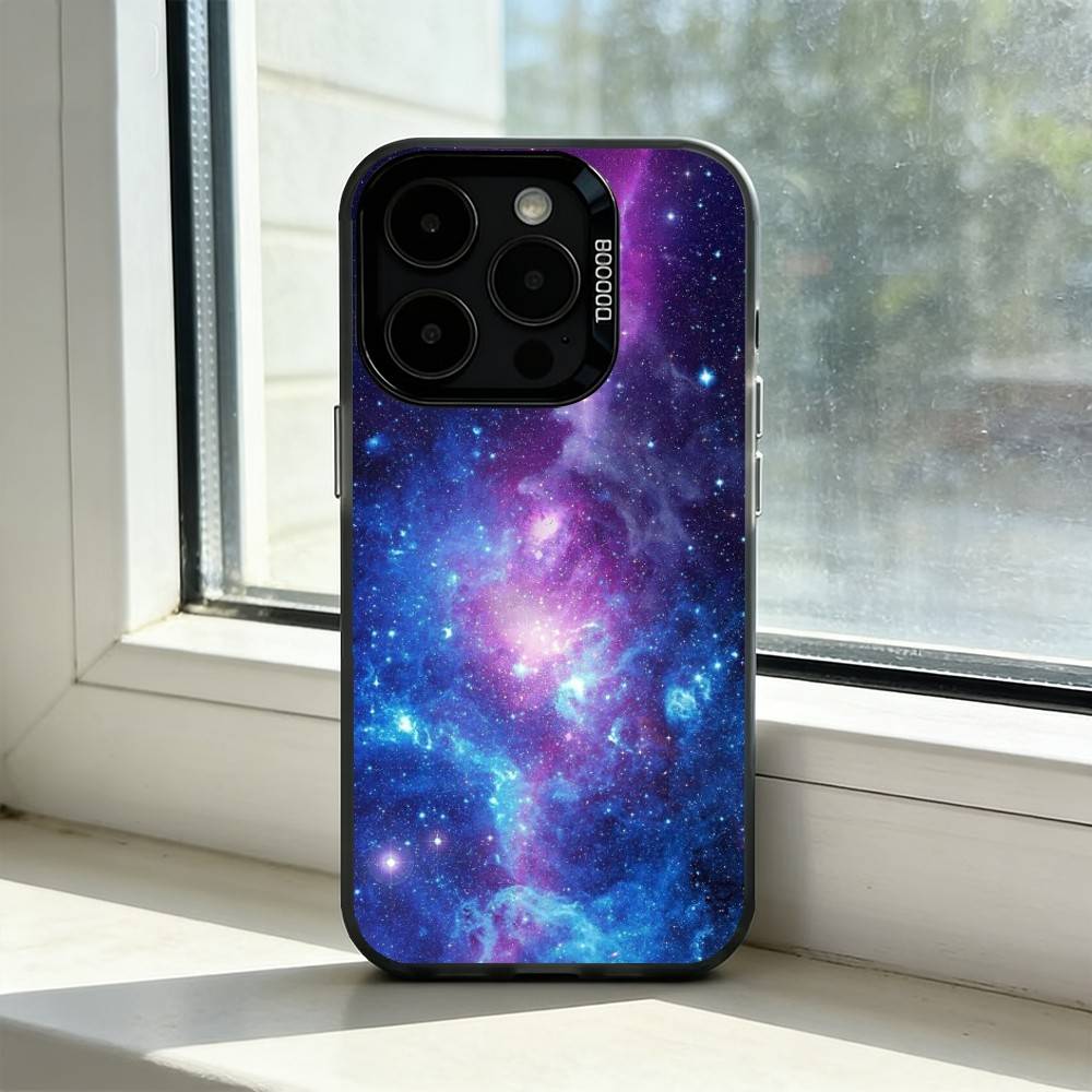 

Space For Galaxy U-Universe Phone Case For iPhone 17,16,15,14,13,12,11 Plus,Pro Max,XS,Colorful Silver Phone case Funda Cover iPhone16e