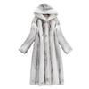 Manteau en peau de vison croisé pour femme manteau Long en fourrure de vison entier hiver nouveau velours à capuche chaud
