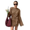 European And American New Waist Lace-Up Dress Spring And Summer Sexy Fashion High-Waisted A-Word Dress