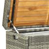 Garden Bench with Storage Space 120 cm Grey Poly Rattan