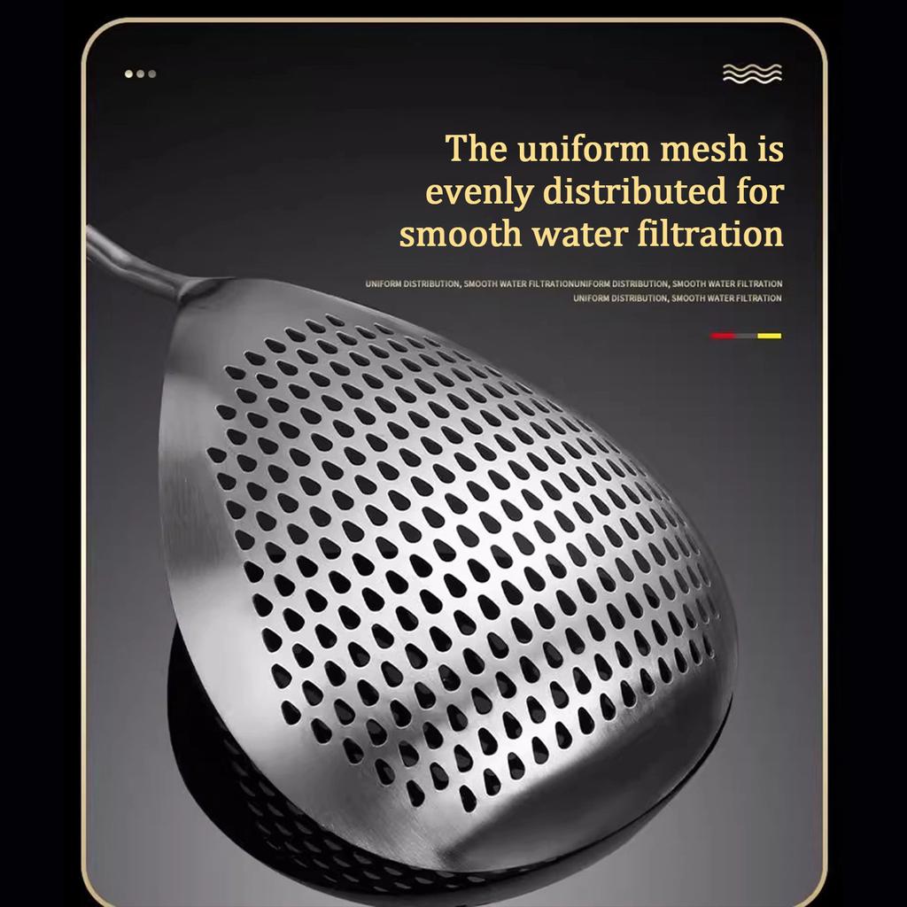 304 Stainless Steel Colander, Large Colander For Noodle Scooping, Household Kitchen Filter Net Spoon