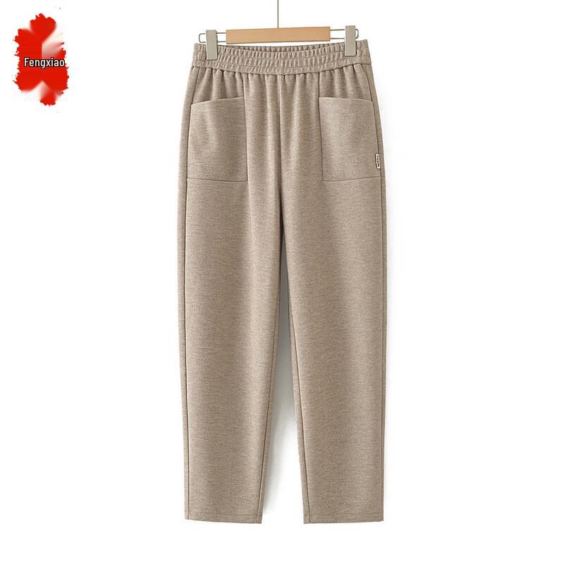 Fengxiao Senior Women's Plus Size Straight-Leg Elastic Waist Pants