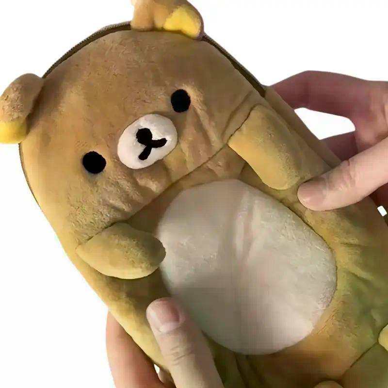 Cute Standing Posture Self Deprecating Bear Storage Pen Bag Large Capacity Multifunctional Students Stationery Bag