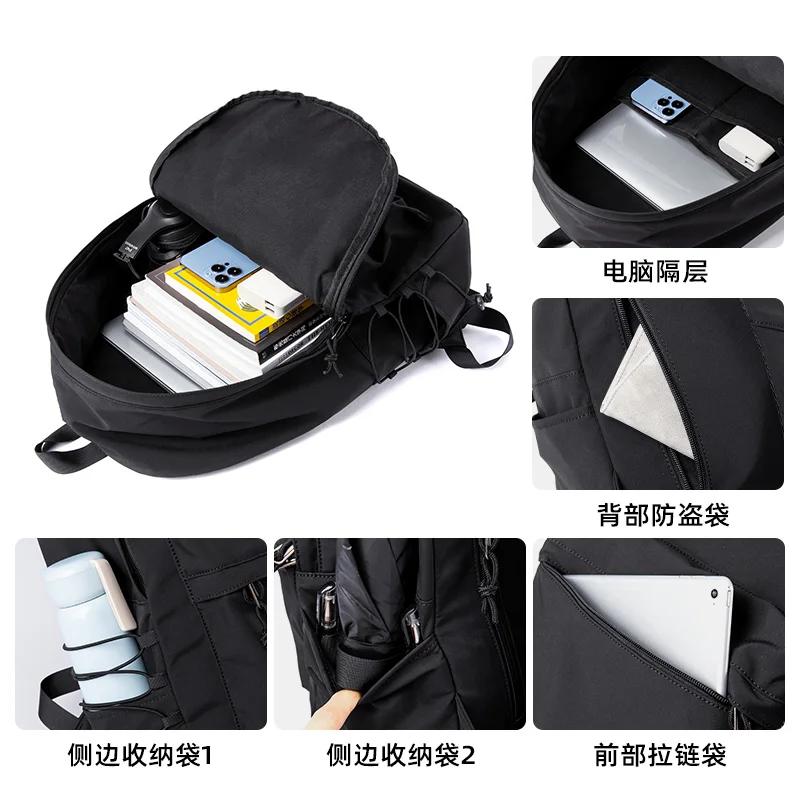 Men's Backpack Oxford Waterproof 14 Inch Laptop Unisex Casual Mochila Sports Travel Zipper Lightweight Rucksacks