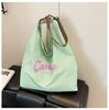 Women's Large-capacity One-shoulder Letter Calico Bag, Portable Oblique Span Bag, Trendy and Fashionable Versatile Women's Bag