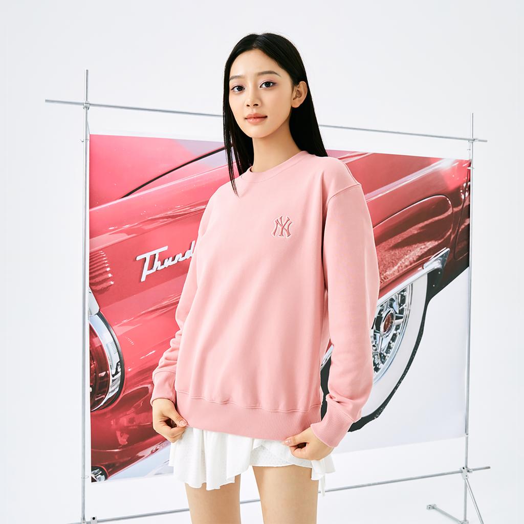 New MLB MONOGRAM Collection New York Yankees 24FW Early Autumn Sweatshirt Unisex Pink 3AMTM0444-50PKM