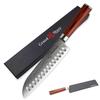 Cuțit Santoku de 7 inch din oțel Damasc VG10 Cuțit de bucătărie japonez Instrumente de gătit Mâner din lemn Pakka