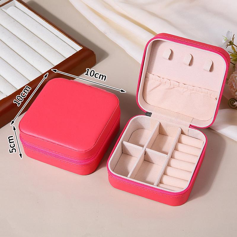 Portable Travel Jewelry Box - Mini Pu Leather Case With Soft Velvet Interior Compact Organizer For Rings Earrings Necklaces