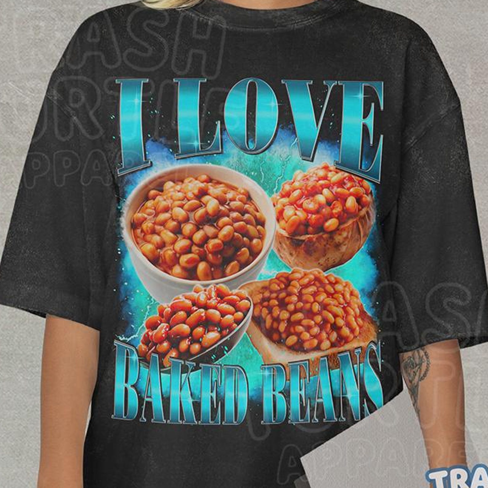 I Love Bakes Beans Shirt, Funny Bootleg Tshirt, Bakes Beans Lover T-shirt, Epic T-shirt, Unisex Graphic 90s Tee 3XL