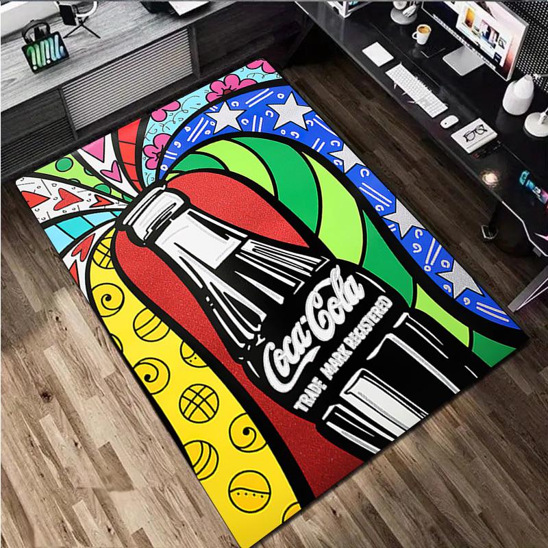 Coca Cola Print Rug - Home Decoration Carpet For Living Room Bedroom Flooring Computer Chair Area Rug