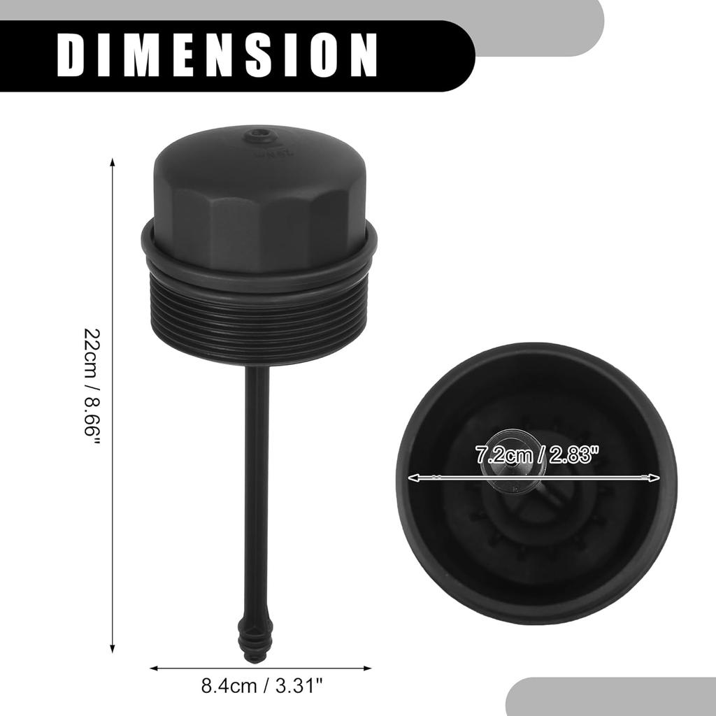 Oil Engine Filter Housing Cap Cover No.038115433 - Car Oil Filter Housing Cap - for Volkswagen Golf IV Plastic Black - 1 Pc