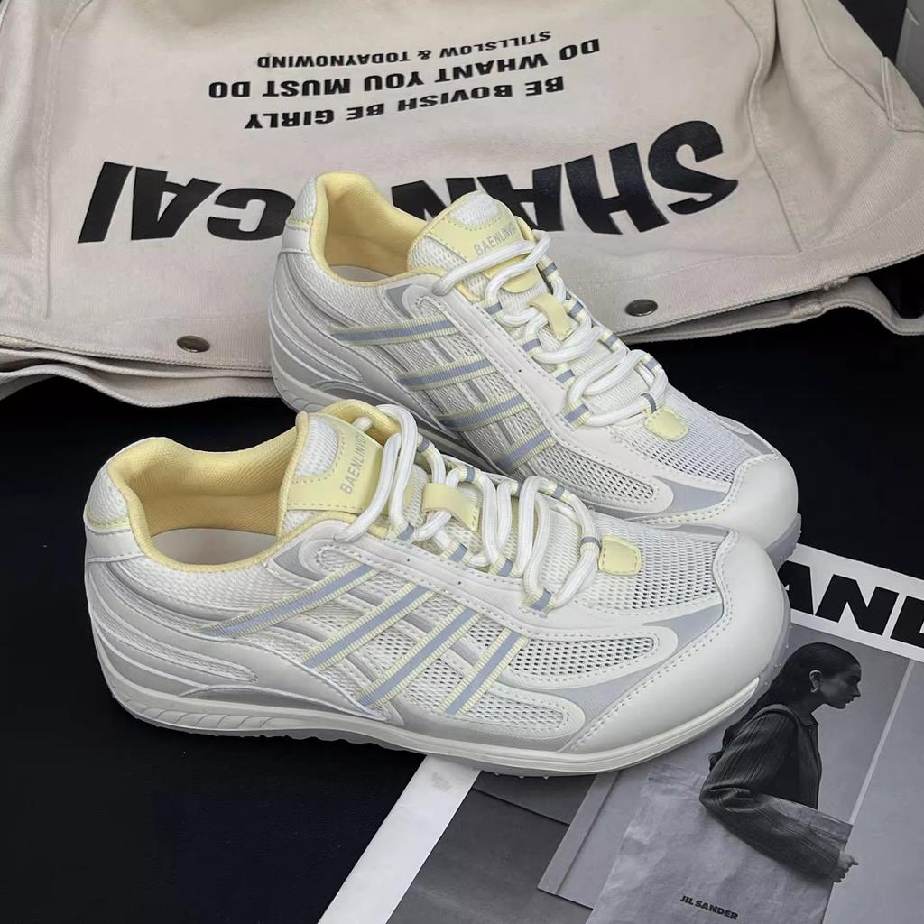 Mesh Breathable Leather Forrest Gump Shoes Women's Small Inner Height Increase Women's Shoes 2025 Summer New Sports and Leisure Board Shoes