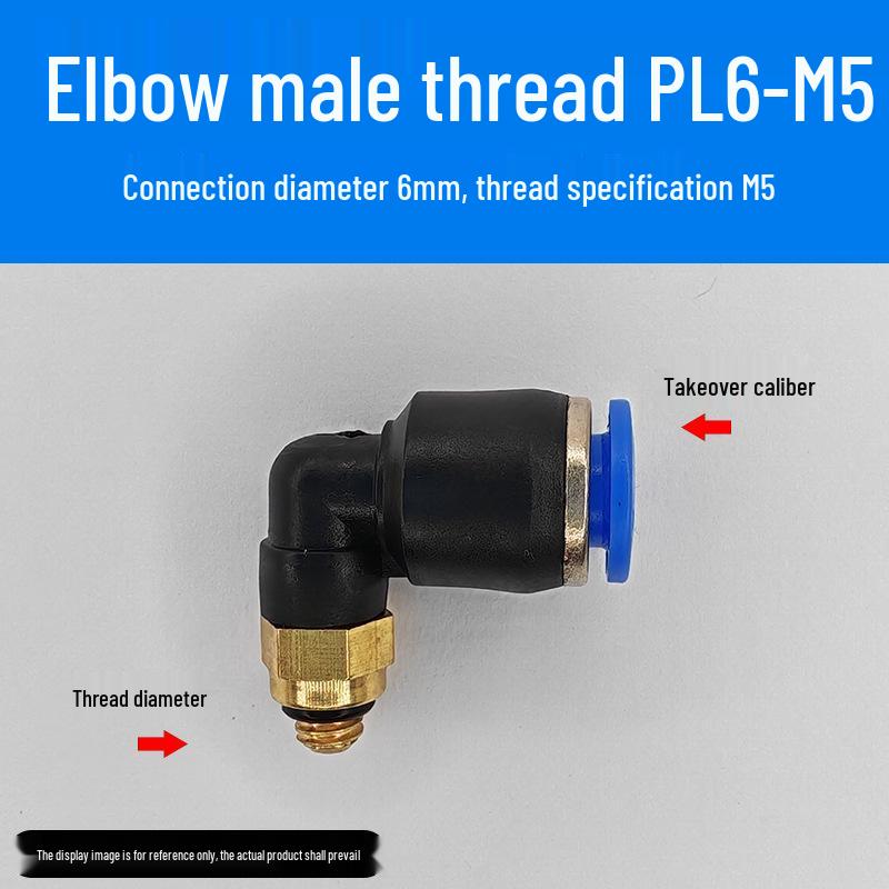 Trachea Connector PC8-02 Male Thread Quick Elbow Insert Pneumatic Throttle Valve