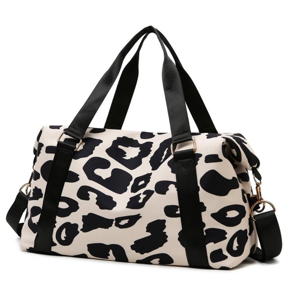 Large Capacity Gym Bag Leopard Print Shoulder Bag Spacious Handbag  Fitness Sports