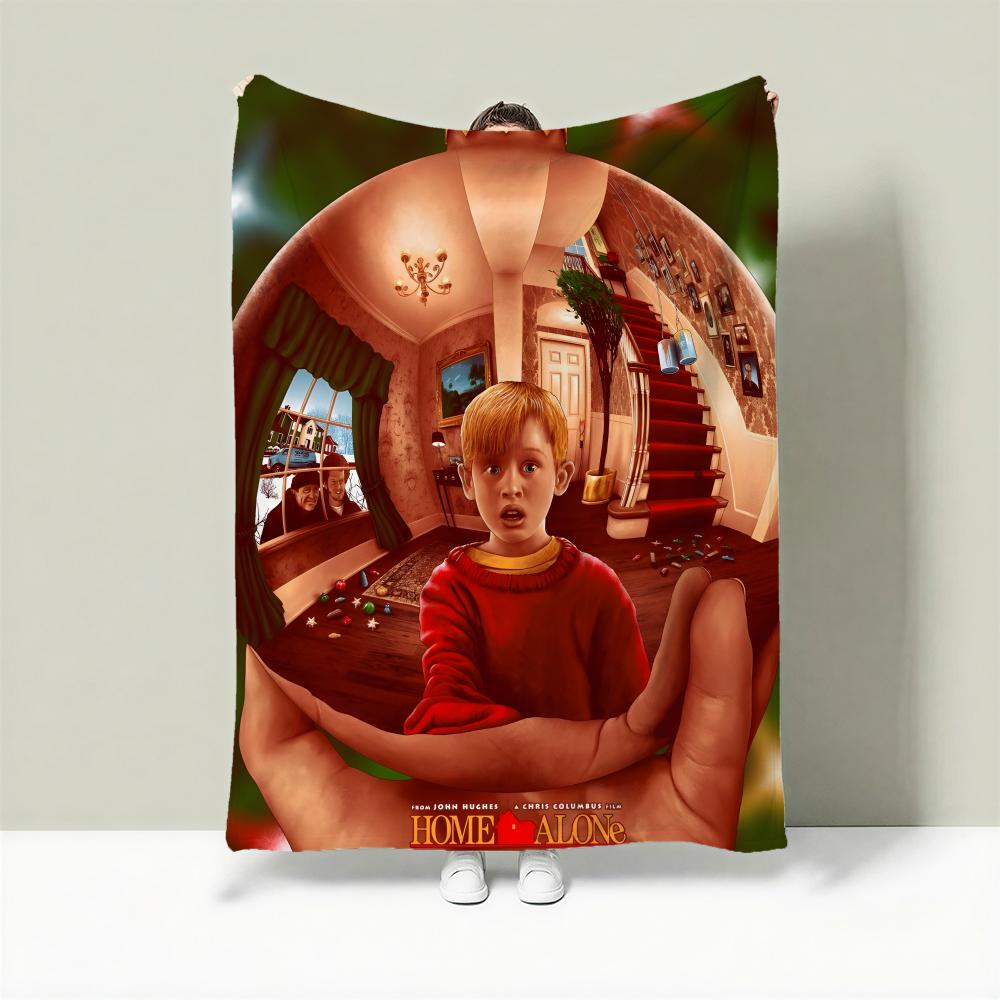 Movie H-Home Alone Throw Lightweight 240g Flannel Blanket Soft Skin-friendly for Summer Cooling 75X95CM