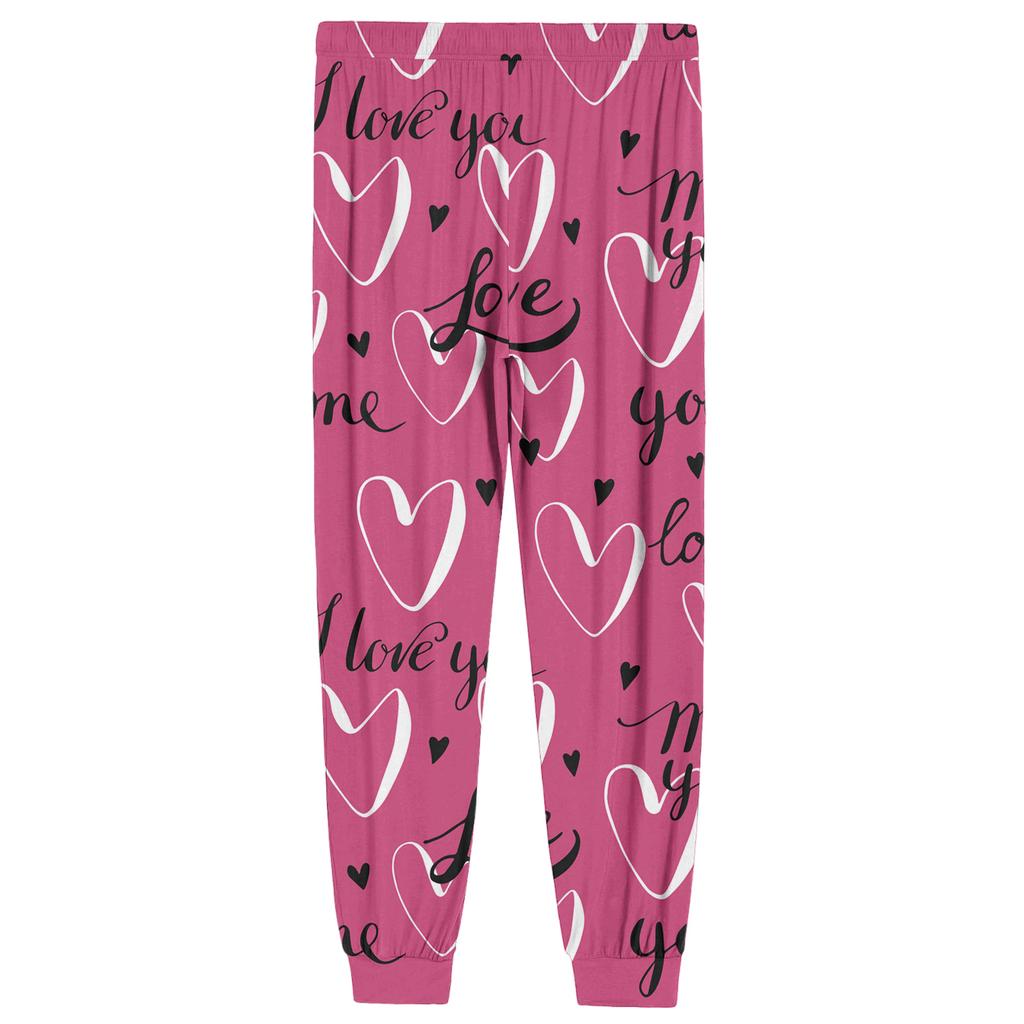 Men's Drawstring Pocket Cuffed Casual Pants Home Sleep Pants