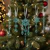 10 Pcs Christmas Tree Pendants with Strings Hanging Acrylic Snowflake Icicle Ornaments for Xmas Tree Home Party Supplies