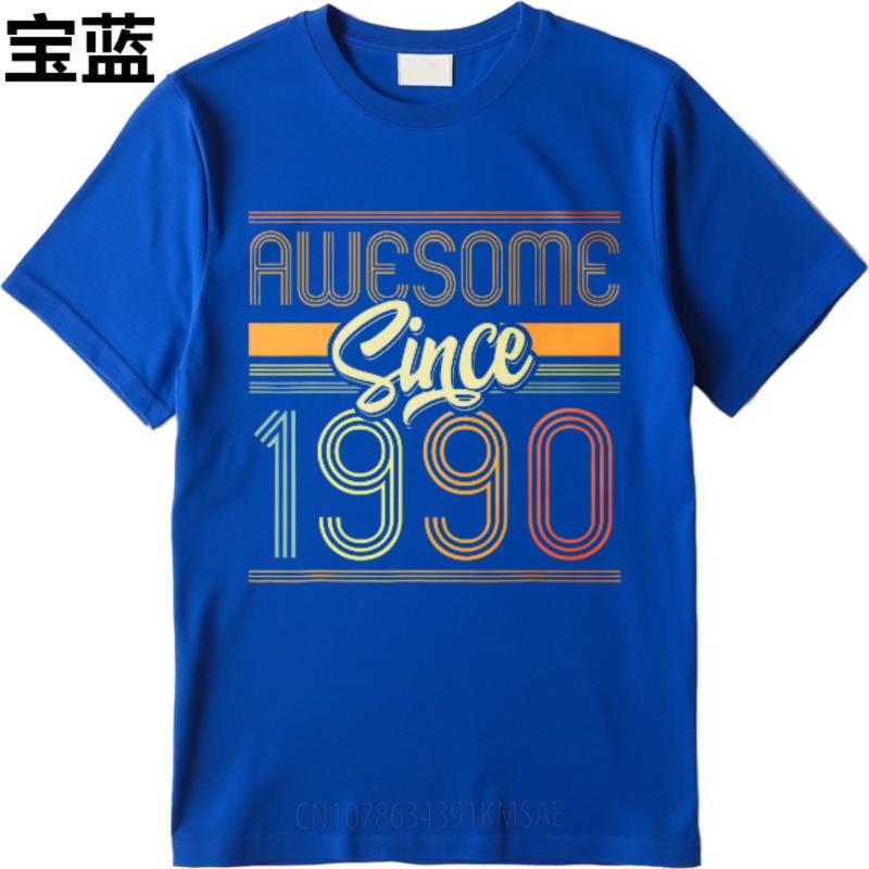 Street Wear For him summer tshirt unisex Awesome Since 1990 Retro Design Retro For man Teeshirt Mens Tshirt Essential Tee