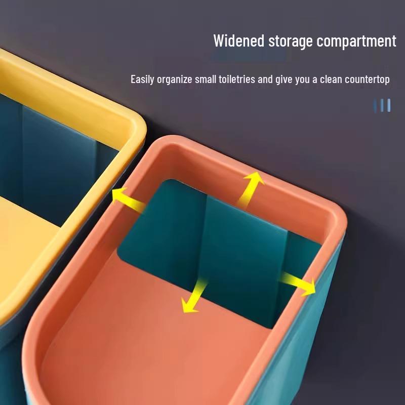 Punch-Free Wall-Mounted Toothbrush and Rinse Cup Holder for Dorms and Bathrooms