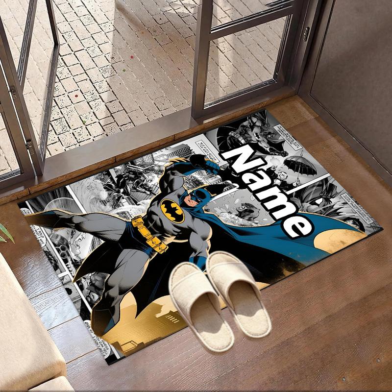 Custom Name Personalized Batman Print Carpet, Versatile Home Decor Rug, for Playroom, Apartment, Balcony, Entryway, Hallway Gift