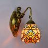 European Stained Glass Mermaid Wall Lamp Bedroom Bedside Lamp Retro Creative Dining Room Balcony Aisle Staircase Light