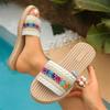 Ethnic Style Thick-Soled Large Size Casual Open-Toe Flip-Flop Sandals with Hemp Rope Sole