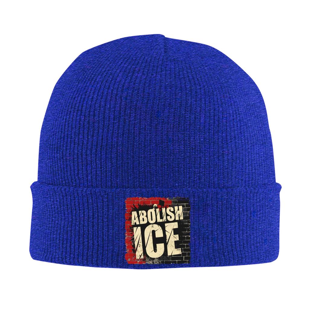 Abolish ICE Beanie Hats Bonnet Hats Adult Unisex Vintage Outdoor Knit Hat Autumn Winter Printed Elastic Caps